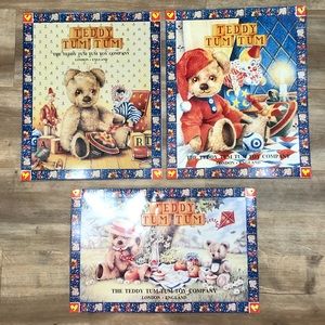 3 Vintage Teddy Tum Tum Signs